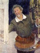 Ilya Yefimovich Repin Self-portrait at work France oil painting artist